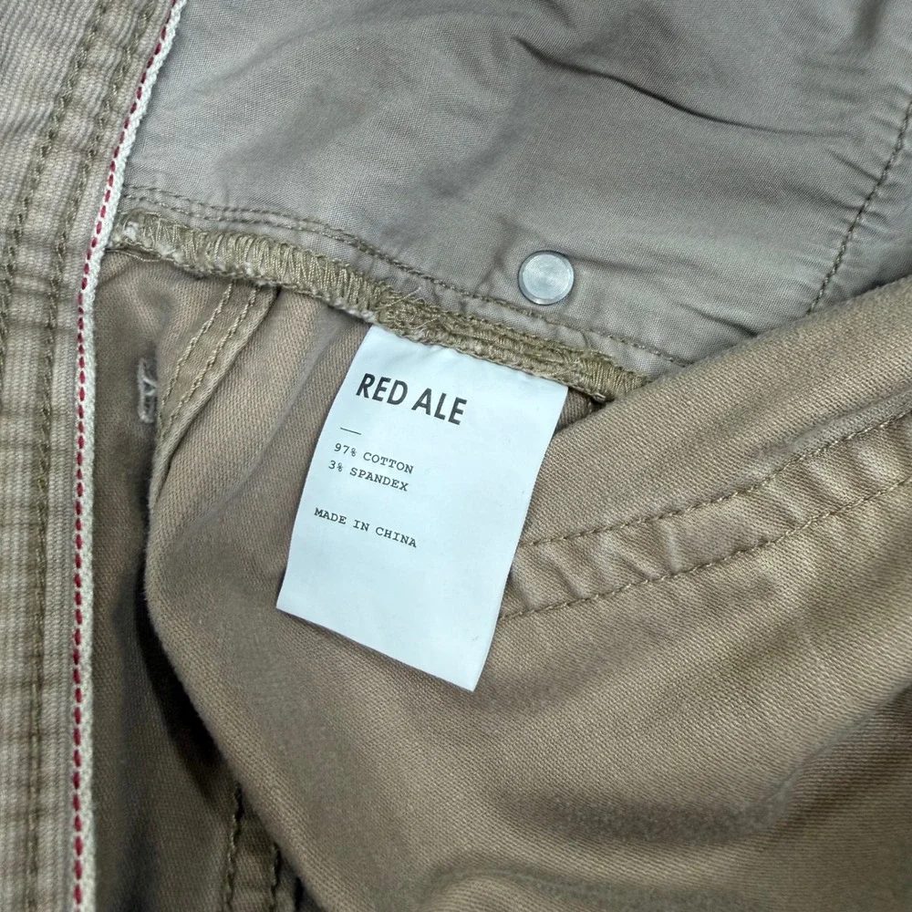 Red Ale by Alesbury Mens Relaxed Straight Pants 36x32 Khaki Tan 5 Pocket Stretch